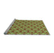 Sideview of Machine Washable Transitional Yellow Green Rug, wshpat2483lblu
