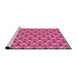 Sideview of Machine Washable Transitional Raspberry Red Rug, wshpat2483pur