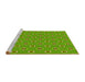 Sideview of Machine Washable Transitional Bright Green Rug, wshpat2484yw