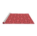 Sideview of Machine Washable Transitional Red Rug, wshpat2486rd