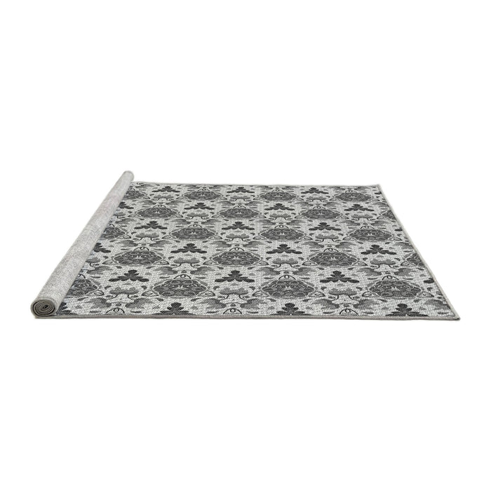 Sideview of Machine Washable Transitional Gray Rug, wshpat2487gry