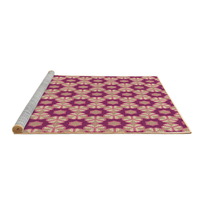 Sideview of Machine Washable Transitional Pink Rug, wshpat2488brn