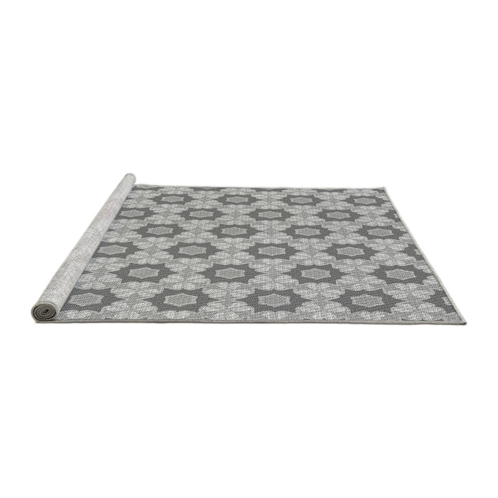 Sideview of Machine Washable Transitional Gray Rug, wshpat2488gry
