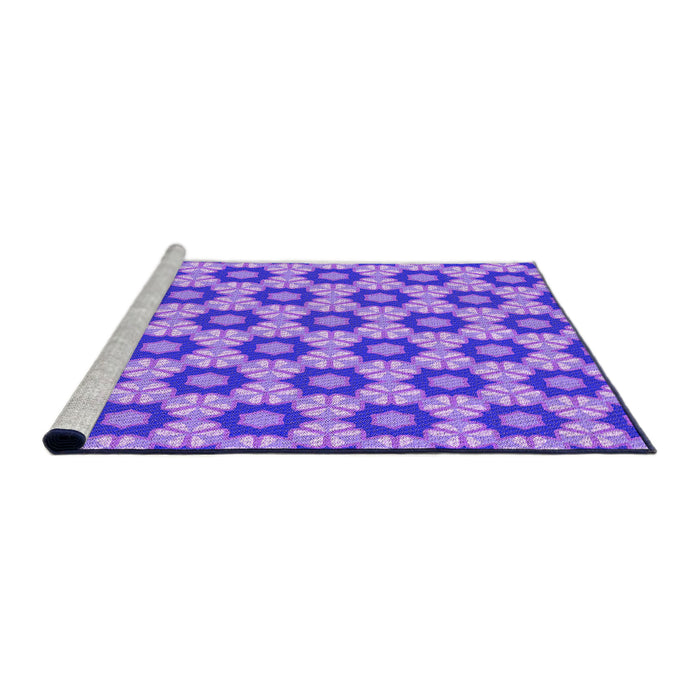 Sideview of Machine Washable Transitional Bright Lilac Purple Rug, wshpat2488pur