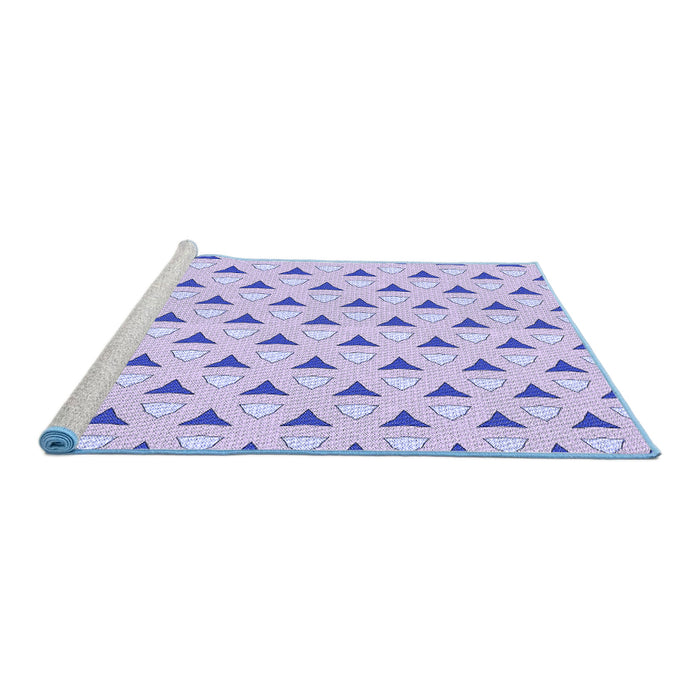 Sideview of Machine Washable Transitional Purple Rug, wshpat2489blu