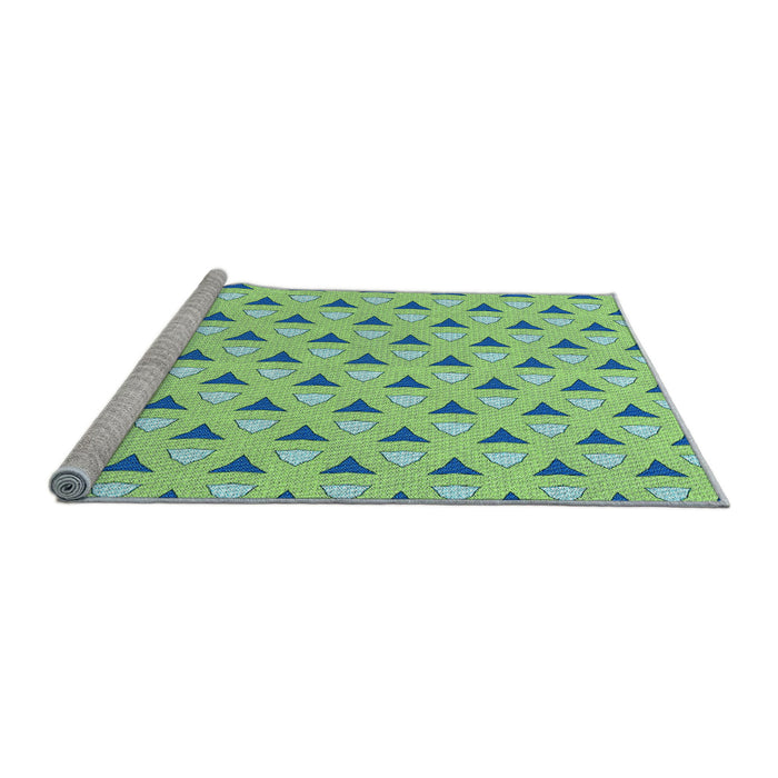 Sideview of Machine Washable Transitional Medium Sea Green Rug, wshpat2489lblu