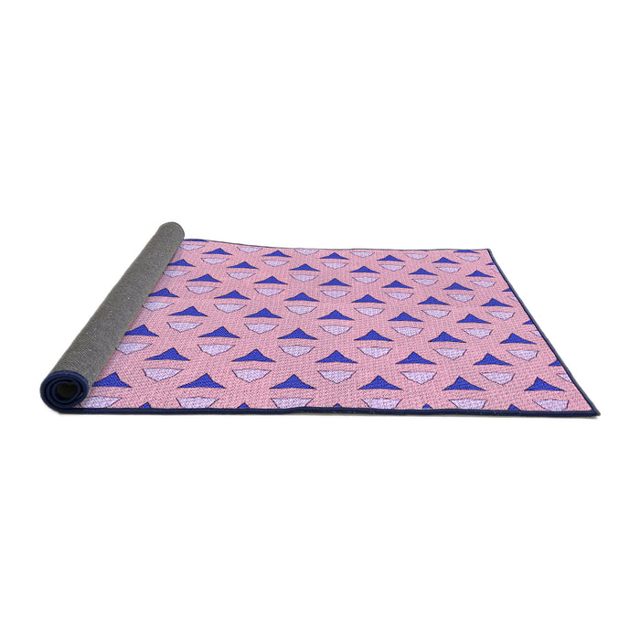 Thickness of Patterned Blossom Pink Rug, pat2489pur