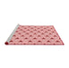 Sideview of Machine Washable Transitional Red Rug, wshpat2489rd