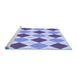 Sideview of Machine Washable Transitional Slate Blue Rug, wshpat249blu