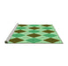 Sideview of Machine Washable Transitional Green Rug, wshpat249grn