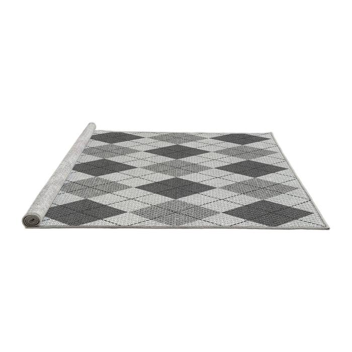 Sideview of Machine Washable Transitional Light Gray Rug, wshpat249gry