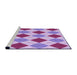 Sideview of Machine Washable Transitional Orchid Purple Rug, wshpat249pur