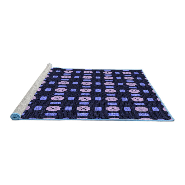 Sideview of Machine Washable Transitional Periwinkle Purple Rug, wshpat2490blu