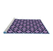 Sideview of Machine Washable Transitional Night Blue Rug, wshpat2491blu