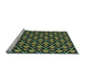 Sideview of Machine Washable Transitional Dark Slate Grey Green Rug, wshpat2491lblu