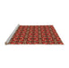 Sideview of Machine Washable Transitional Tomato Red Rug, wshpat2493org