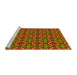 Sideview of Machine Washable Transitional Tomato Red Rug, wshpat2493yw