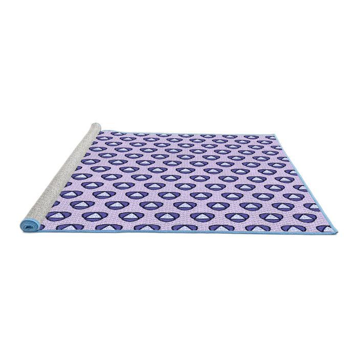 Sideview of Machine Washable Transitional Deep Periwinkle Purple Rug, wshpat2494blu