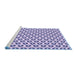 Sideview of Machine Washable Transitional Deep Periwinkle Purple Rug, wshpat2494blu