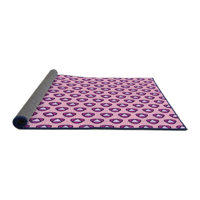 Thickness of Patterned Pastel Purple Pink Rug, pat2494pur