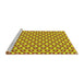 Sideview of Machine Washable Transitional Yellow Rug, wshpat2494yw