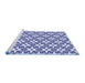 Sideview of Machine Washable Transitional Deep Periwinkle Purple Rug, wshpat2495blu