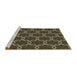 Sideview of Machine Washable Transitional Chocolate Brown Rug, wshpat2496brn