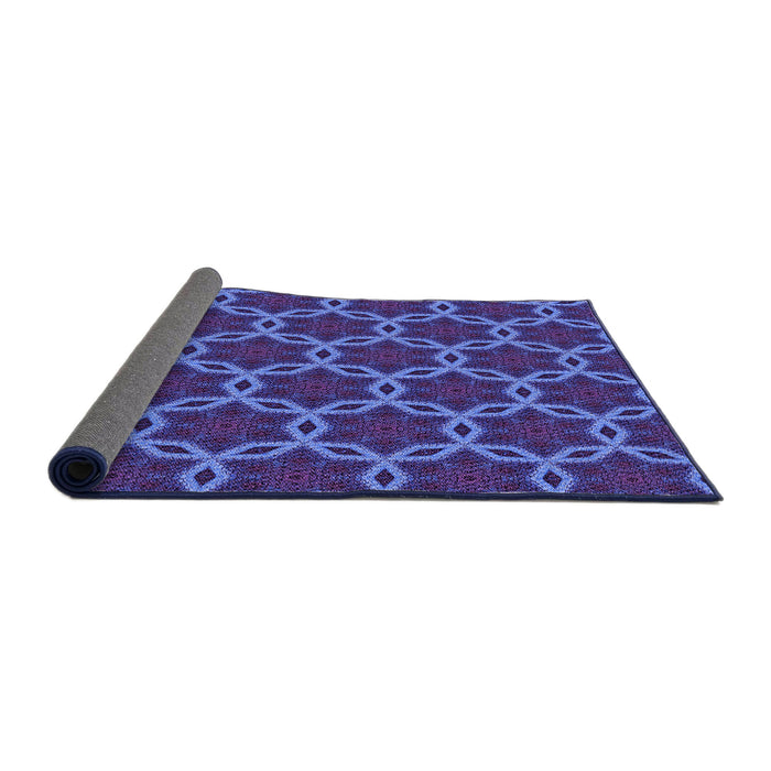 Thickness of Patterned Light Slate Blue Rug, pat2496pur