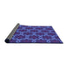 Thickness of Patterned Light Slate Blue Rug, pat2496pur