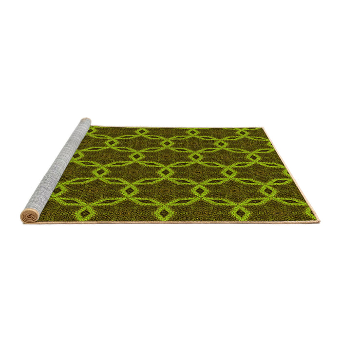 Sideview of Machine Washable Transitional Pistachio Green Rug, wshpat2496yw