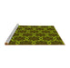 Sideview of Machine Washable Transitional Pistachio Green Rug, wshpat2496yw