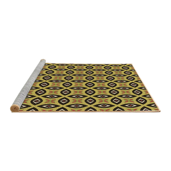 Sideview of Machine Washable Transitional Golden Brown Yellow Rug, wshpat2497brn