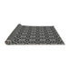 Thickness of Patterned Charcoal Black Rug, pat2497gry