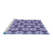 Sideview of Machine Washable Transitional Blue Rug, wshpat2498blu