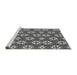 Sideview of Machine Washable Transitional Dark Gray Rug, wshpat2498gry