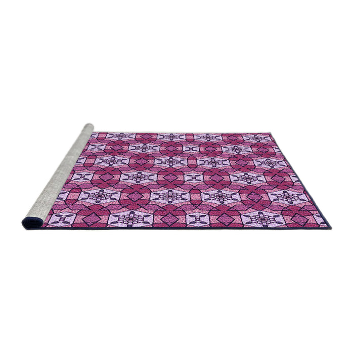 Sideview of Machine Washable Transitional Dark Magenta Purple Rug, wshpat2498pur