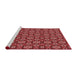 Sideview of Machine Washable Transitional Cranberry Red Rug, wshpat2499rd