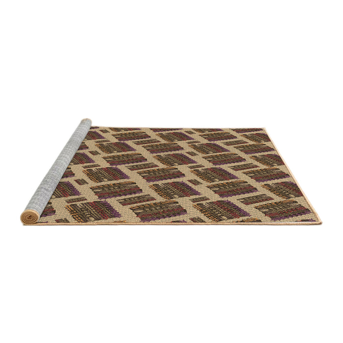 Sideview of Machine Washable Transitional Red Brown Rug, wshpat25brn