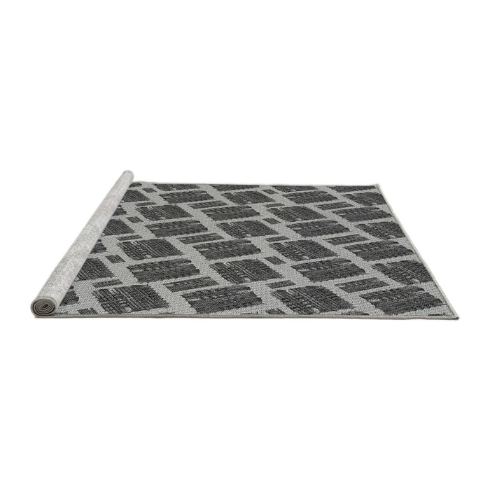 Square Machine Washable Transitional Dark Gray Rug, wshpat25gry