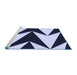 Sideview of Machine Washable Transitional Night Blue Rug, wshpat250blu