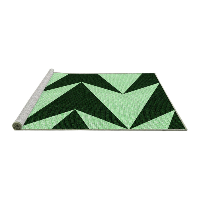 Sideview of Machine Washable Transitional Light Green Rug, wshpat250grn