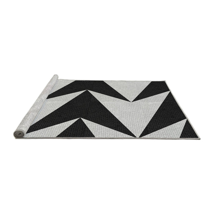 Sideview of Machine Washable Transitional Midnight Gray Rug, wshpat250gry