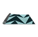 Thickness of Patterned Deep Teal Green Rug, pat250lblu