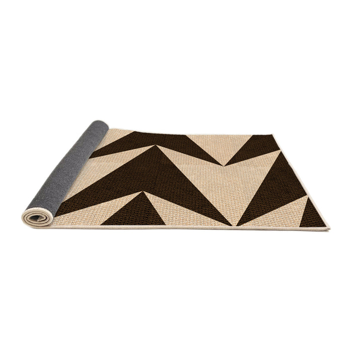 Thickness of Patterned Black Brown Rug, pat250org