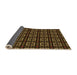 Thickness of Patterned Black Brown Rug, pat2500org