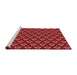 Sideview of Machine Washable Transitional Red Rug, wshpat2501rd