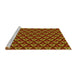 Sideview of Machine Washable Transitional Cinnamon Brown Rug, wshpat2501yw