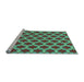 Sideview of Machine Washable Transitional Lime Mint Green Rug, wshpat2503lblu