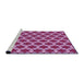 Sideview of Machine Washable Transitional Pink Violet Pink Rug, wshpat2503pur