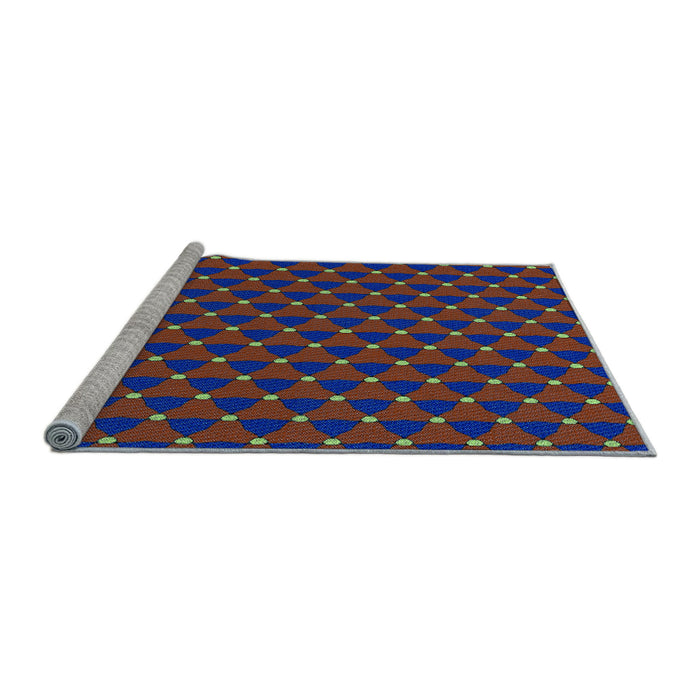 Sideview of Machine Washable Transitional Purple Rug, wshpat2504lblu